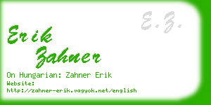 erik zahner business card